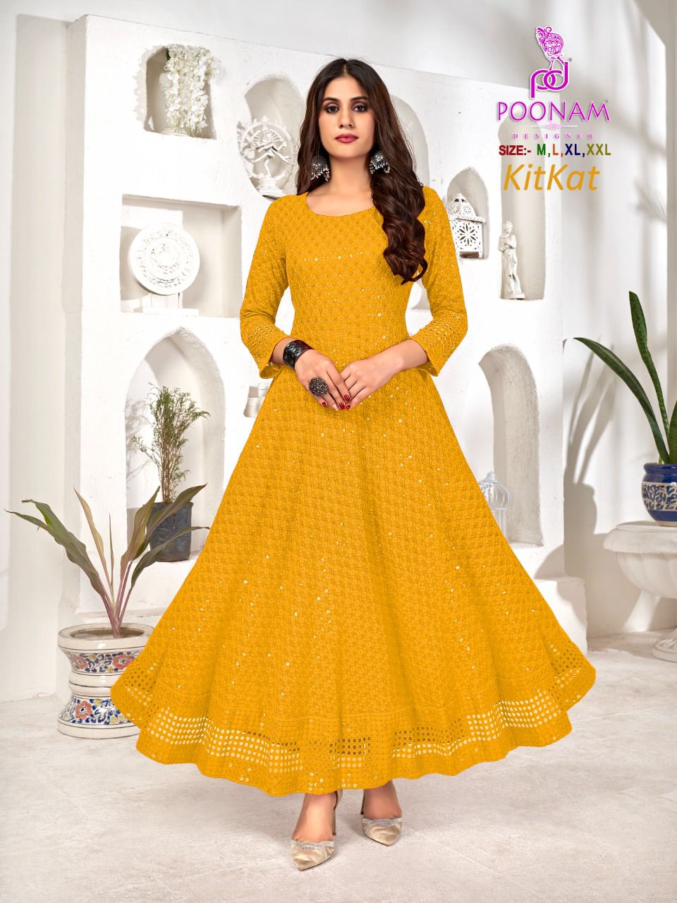 Poonam Kitkat New Exclusive Wear Rayon Anarkali Kurti Collection
